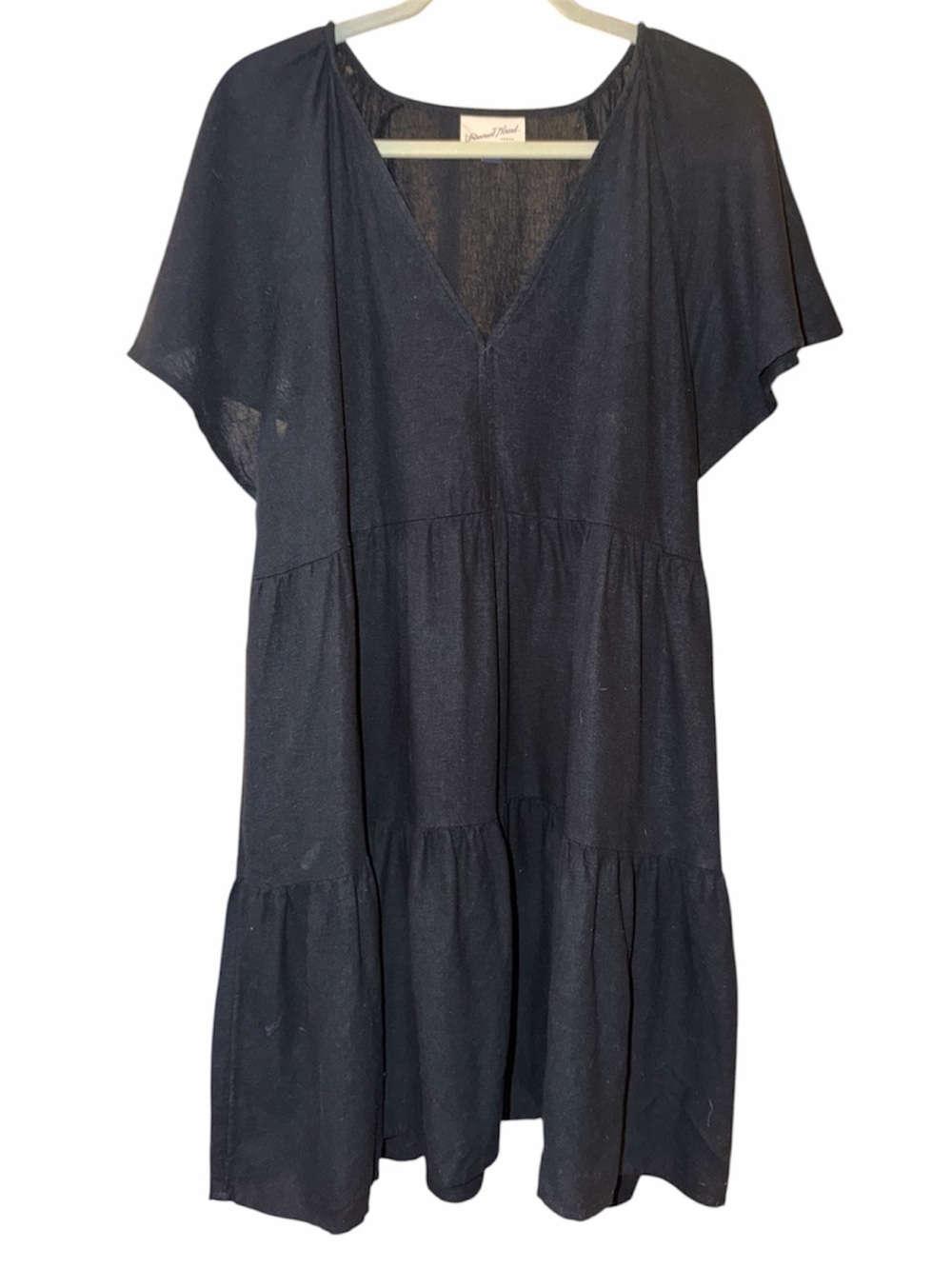 Universal Thread Flutter Short Sleeved Tiered  Skater Mini Dress. Black. Size XL
